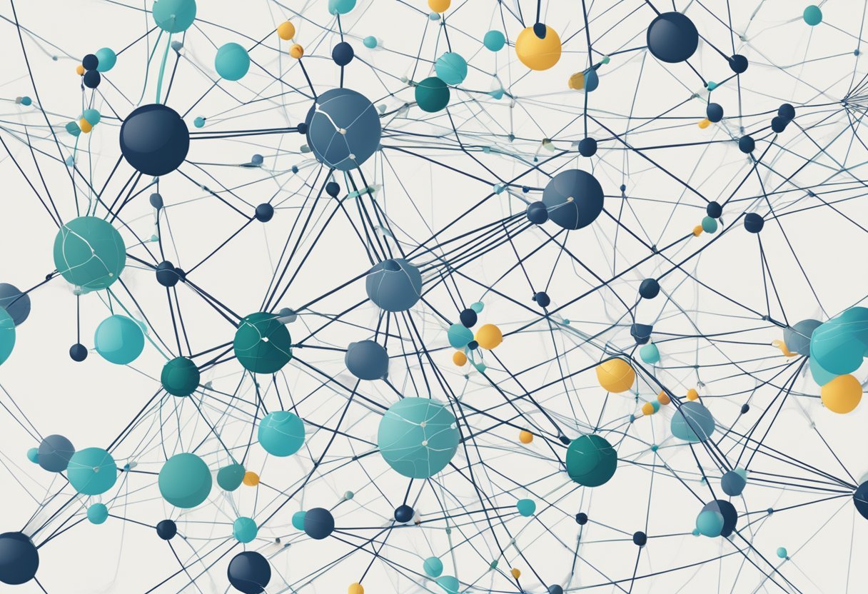 A dynamic network of interconnected businesses, symbolized by a web of nodes and lines, showcasing the versatility and connectivity of Ihub Global's business model