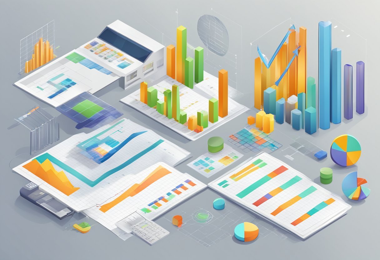 A table with charts and graphs showing cost and pricing structures